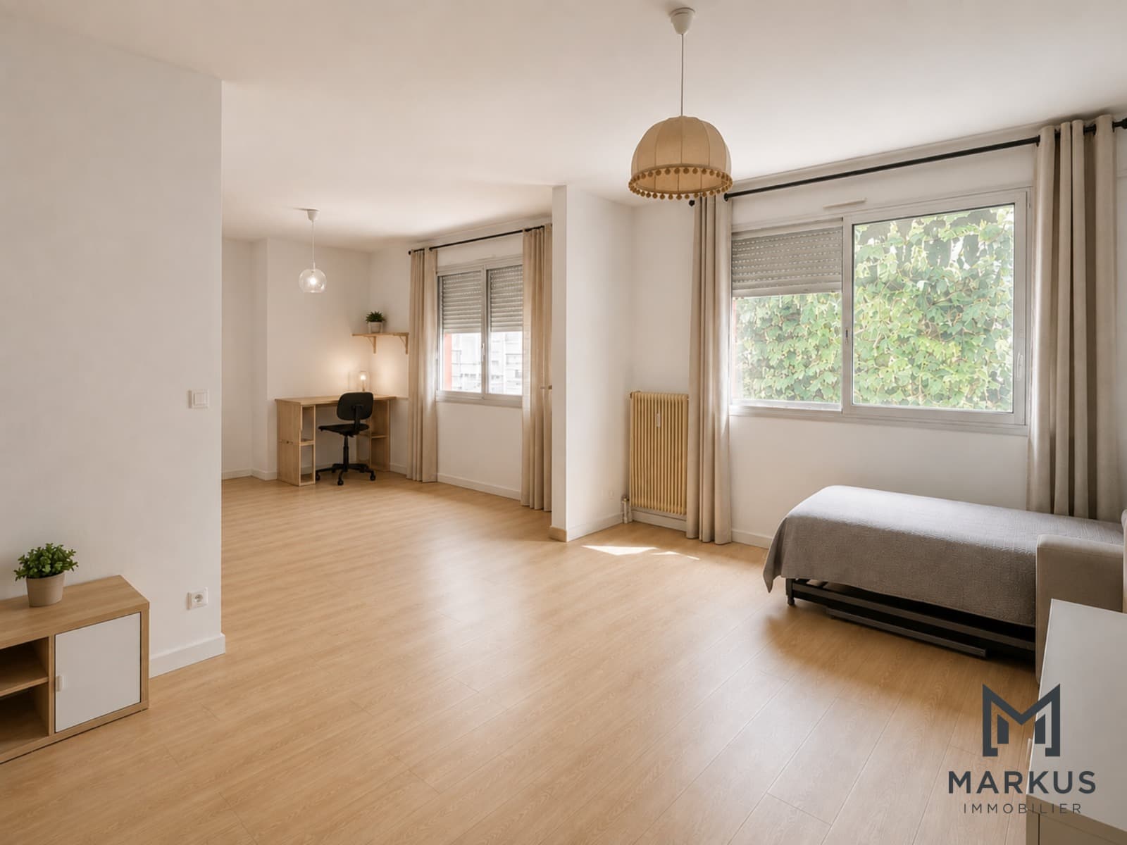 Projection de la pièce de vie après rénovation — studio à vendre à Villeurbanne Tolstoï (vue d'illustration, non contractuelle)